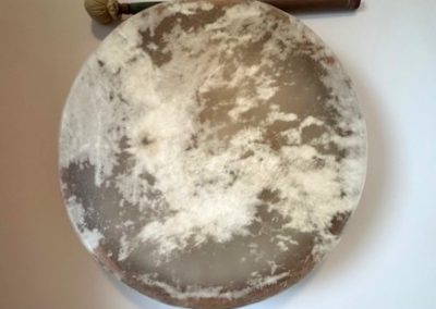 Persian DAF Habibi Elite Drum, 19" wide with drumstick.