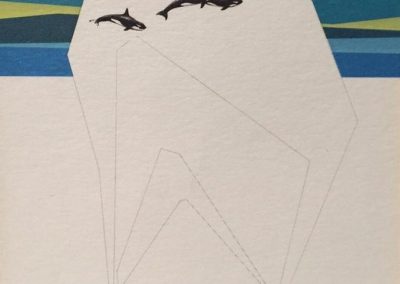 Signed lithograph "Orca Whales" by artist Peter Parnall.